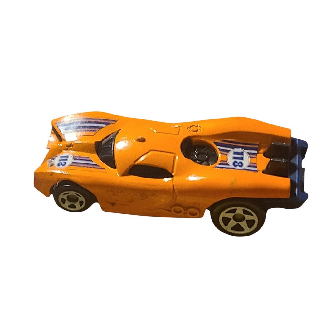 2009 Hot Wheels Orange Race Car #118, Made for McDonald's, Made in Vietnam